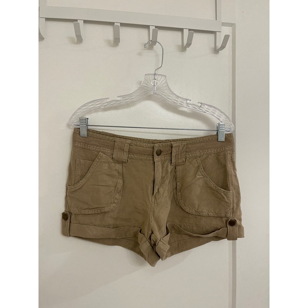 Vintage Forever 21 Linen Blend Cargo Shorts‎ Boho Y2K Chic Beachy Euro Summer